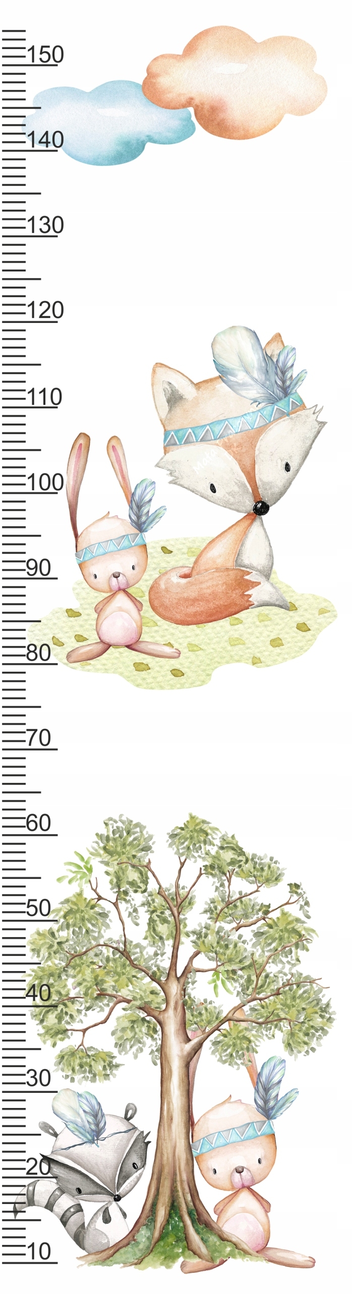 Wallsticker - Forest Animals 3 / Height Measure from Namly