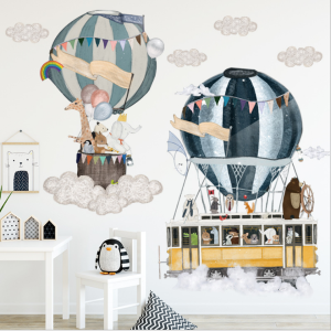Wallstickers - Hot Air Balloon with animals